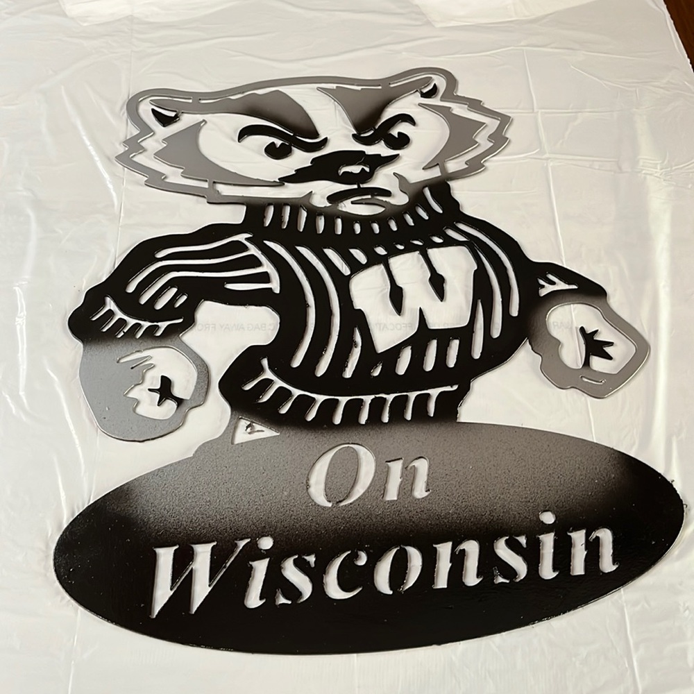 Bucky Badger Metal Art